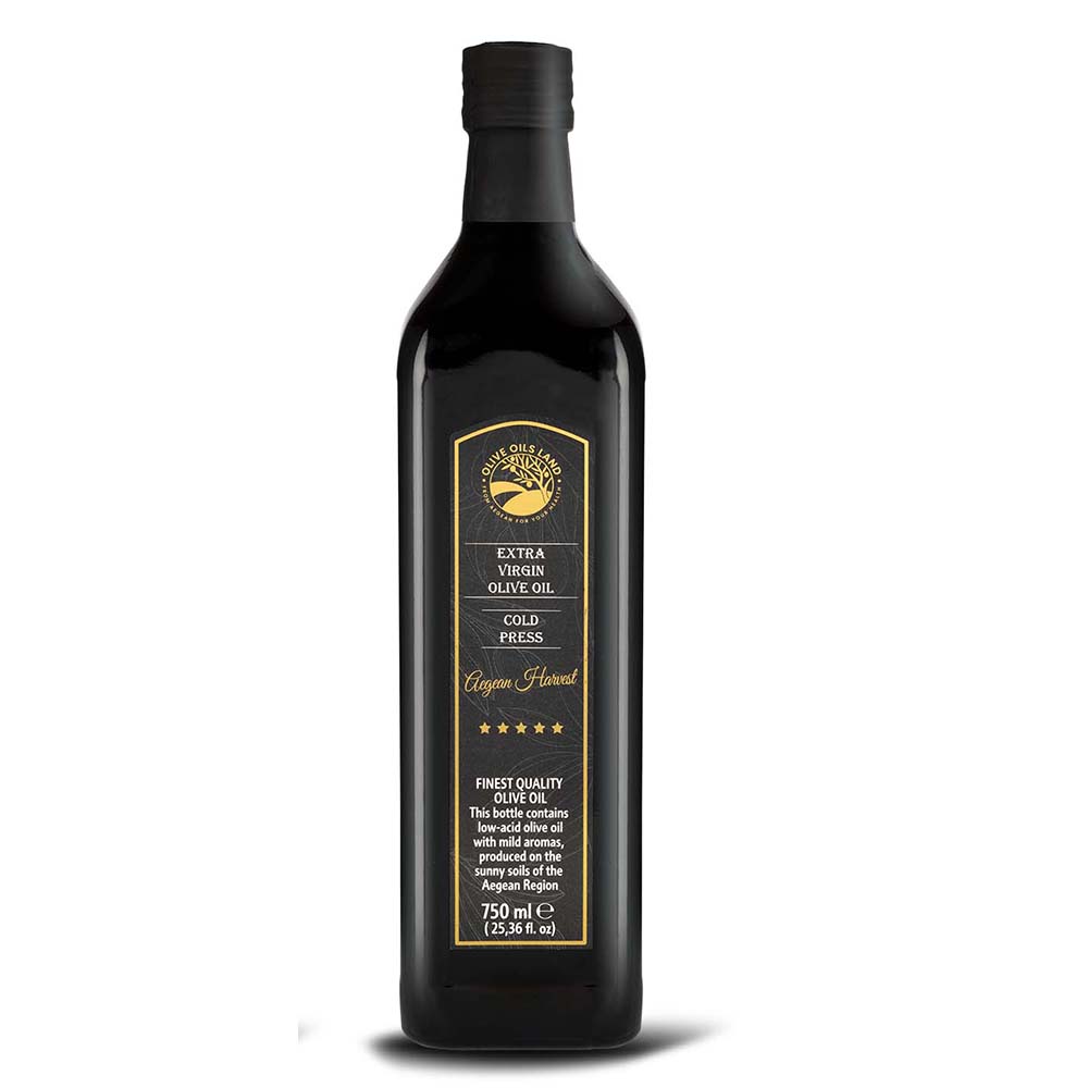 OliveOilsLand  Extra Virgin Olive Oil, First Cold Pressed, 750 ML EVOO, 25.36 FL. OZ.